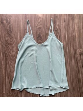 Lush Womens Turquoise Blue Flowy Camisole Top